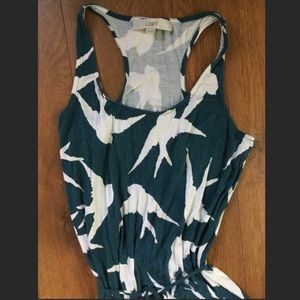 Ann Taylor Loft XS Sparrow Teal Green Maxi Dress